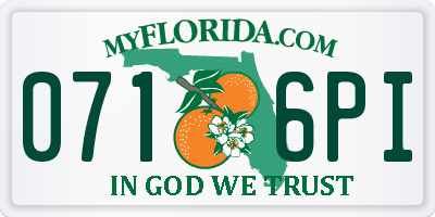 FL license plate 0716PI