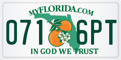 FL license plate 0716PT