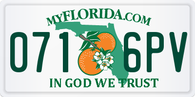 FL license plate 0716PV