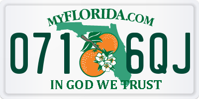 FL license plate 0716QJ