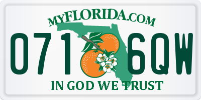 FL license plate 0716QW