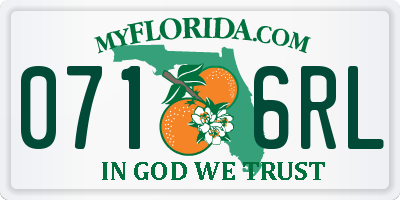 FL license plate 0716RL