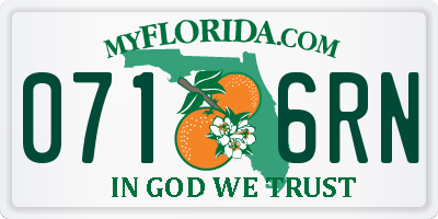 FL license plate 0716RN