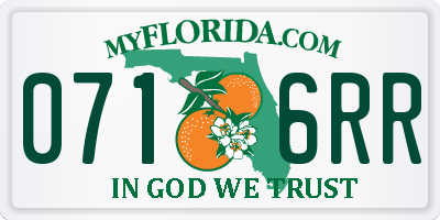 FL license plate 0716RR
