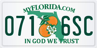 FL license plate 0716SC