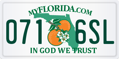 FL license plate 0716SL