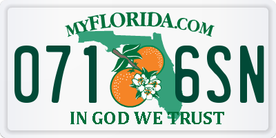 FL license plate 0716SN