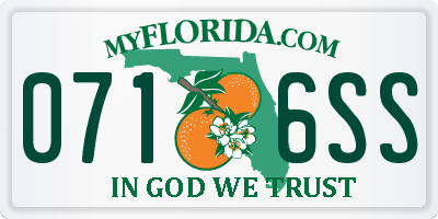 FL license plate 0716SS
