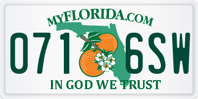 FL license plate 0716SW