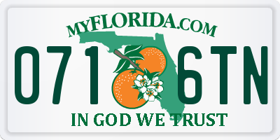 FL license plate 0716TN