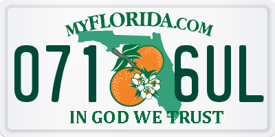 FL license plate 0716UL