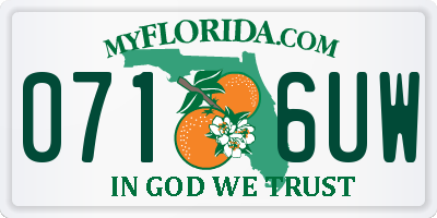 FL license plate 0716UW