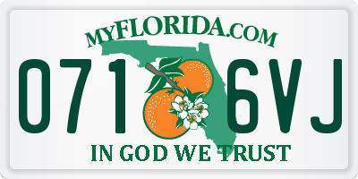 FL license plate 0716VJ