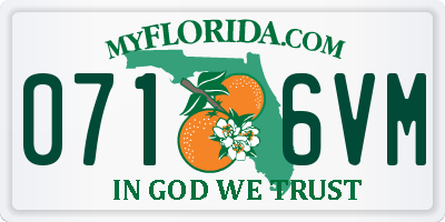 FL license plate 0716VM