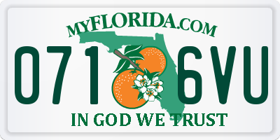 FL license plate 0716VU