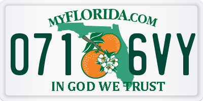 FL license plate 0716VY