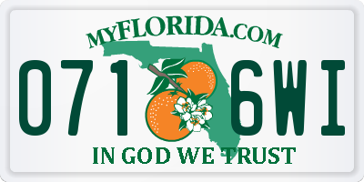 FL license plate 0716WI