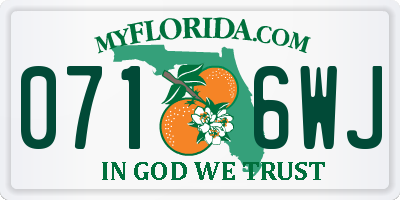 FL license plate 0716WJ