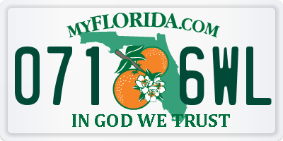 FL license plate 0716WL