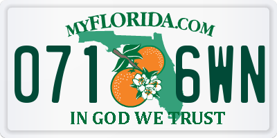 FL license plate 0716WN