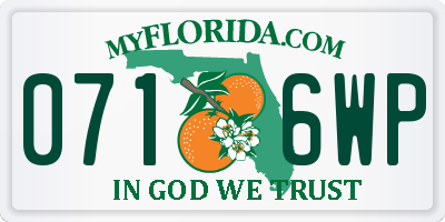 FL license plate 0716WP