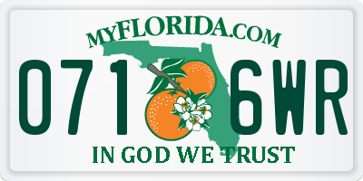 FL license plate 0716WR