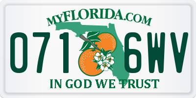 FL license plate 0716WV