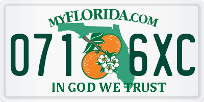FL license plate 0716XC