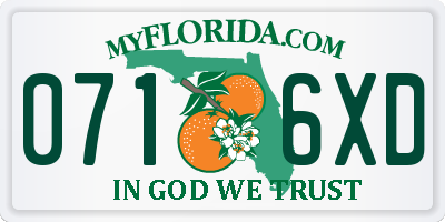FL license plate 0716XD