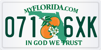 FL license plate 0716XK