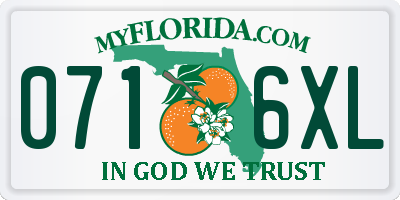 FL license plate 0716XL