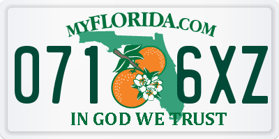 FL license plate 0716XZ