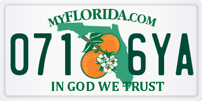 FL license plate 0716YA