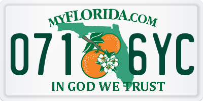FL license plate 0716YC