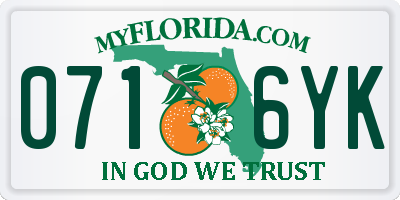 FL license plate 0716YK