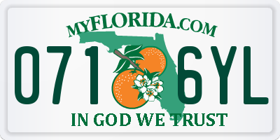 FL license plate 0716YL