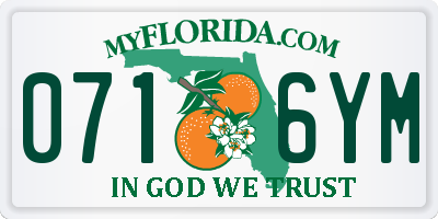 FL license plate 0716YM