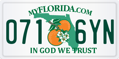 FL license plate 0716YN