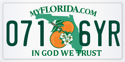 FL license plate 0716YR