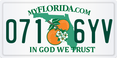 FL license plate 0716YV