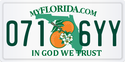 FL license plate 0716YY