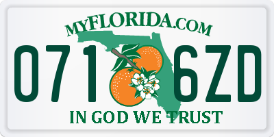 FL license plate 0716ZD