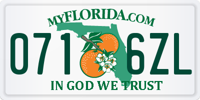 FL license plate 0716ZL