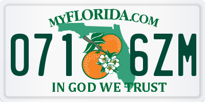 FL license plate 0716ZM