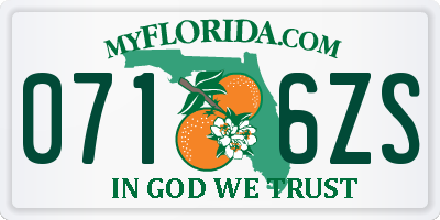 FL license plate 0716ZS