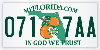 FL license plate 0717AA