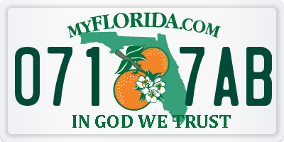 FL license plate 0717AB
