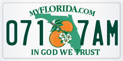 FL license plate 0717AM