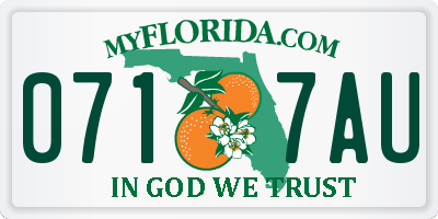 FL license plate 0717AU