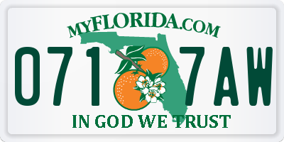 FL license plate 0717AW